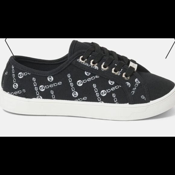 🔥🔥NWT BEBE Denya Logo Sneakers in black . Size 8.5 - Picture 5 of 6